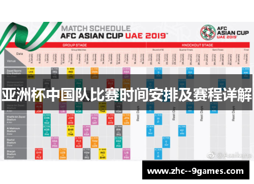 亚洲杯中国队比赛时间安排及赛程详解
